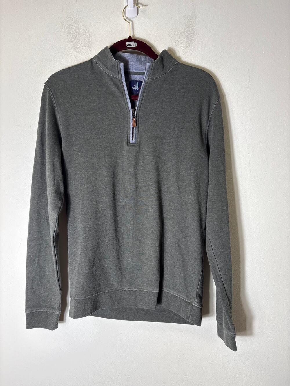 Johnnie-O Gray Long Sleeve Quarter Zip Pullover Sz S